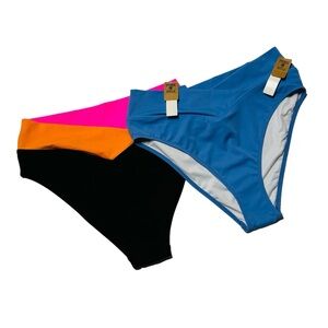 PINK Victoria Secret Pack 2 V Crossover High Waist Lot Bikini Bottom Pink L